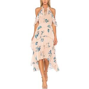 NWT Ulla Johnson Nude Floral Cold Shoulder Valentine Maxi Dress Size 4